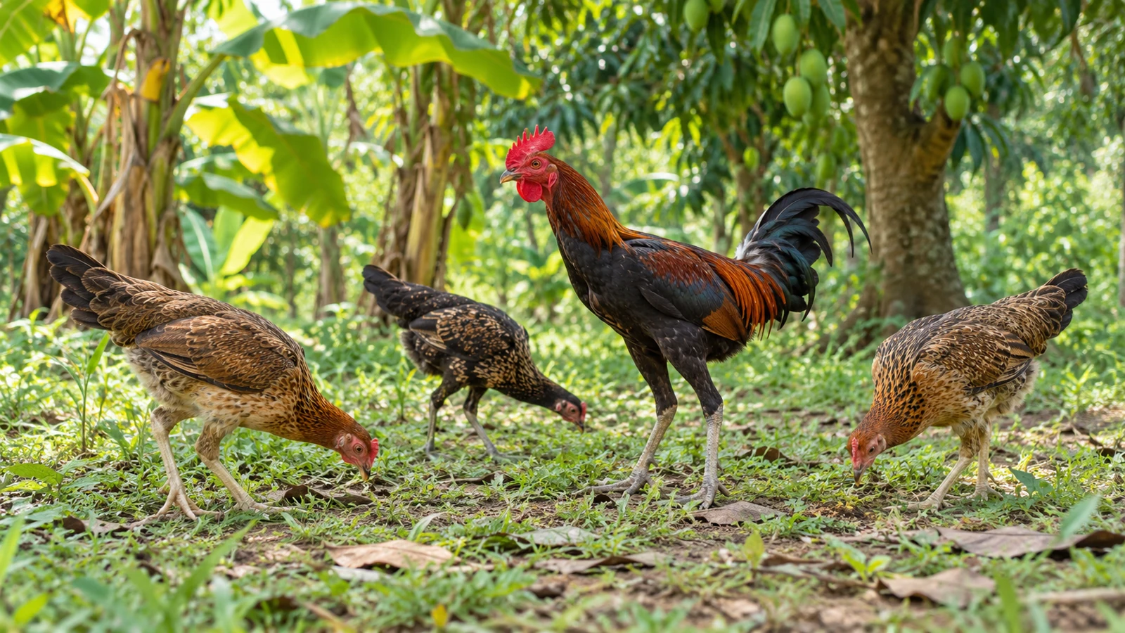মুক্ত পরিবেশে মুরগির চলাফেরা